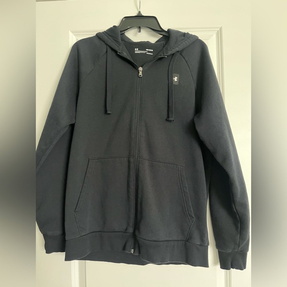 Under Armour Men’s Black Zip Up Hooded Jacket Size M